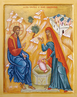 Беседа Христа с самарянкою икона