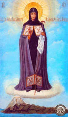 Икона Божией Матери "Игумения Афонская" в Русском на Афоне Свято-Пантелеимоновом монастыре