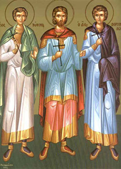 Святые мученики Трофим, Савватий и Доримедонт